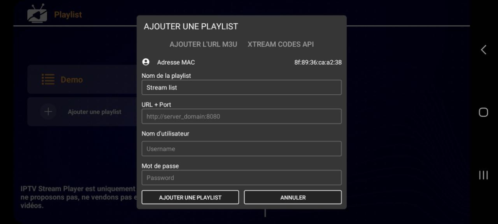 M3U link or Xtream Codes